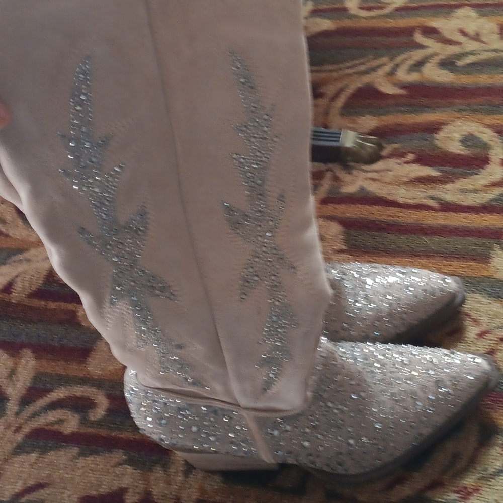 Cowgirl boots,7.5, beige,